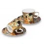 Komplet dwóch filiżanek Carmani 125ml espresso ze spodkami - G. Klimt, Pocałunek - 3